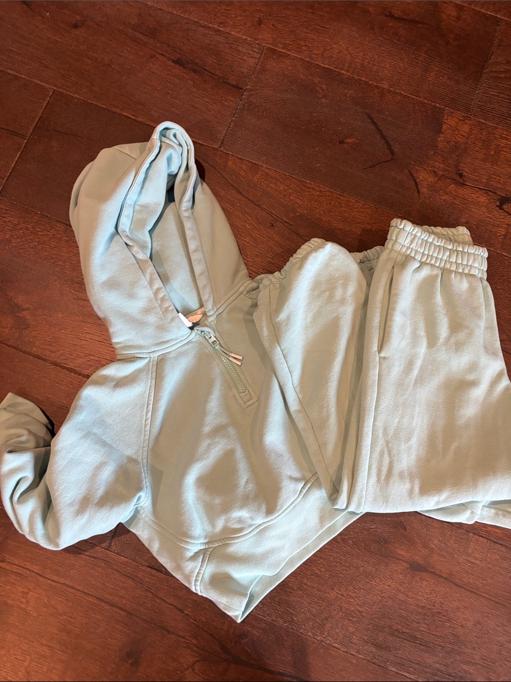 Athleta Light Teal Kids Matching Hoodie & Joggers Set